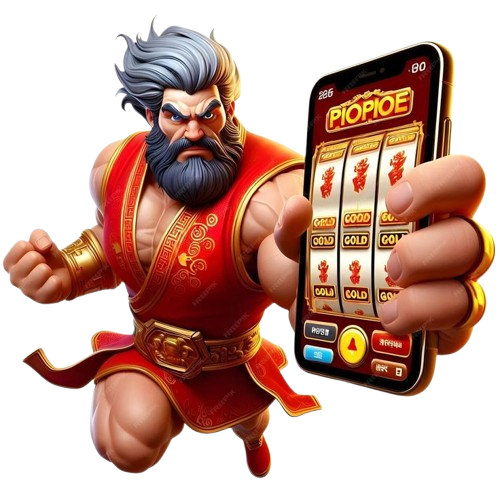Funny cartoon slot machine character