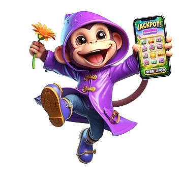 A cartoon character juggling casino chips